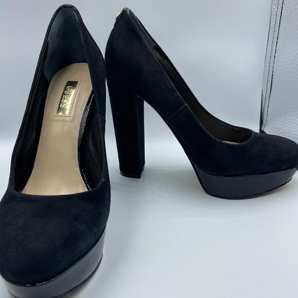 Guess Black Suede Platform Pumps - Picture 1 of 5